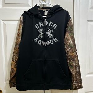Under Armour Black Hoodie with Camouflage Sleeves